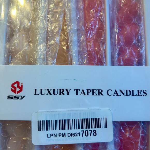 NEW! SSY ~ Handmade Spiral Pink & Orange Luxury Tapered Candles 4 Pcs - Picture 3 of 3